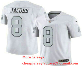 Men's Las Vegas Raiders #8 Josh Jacobs White 2020 Color Rush Stitched NFL Nike Limited Jersey