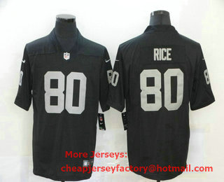 Men's Las Vegas Raiders #80 Jerry Rice Black 2020 Vapor Untouchable Stitched NFL Nike Limited Jersey