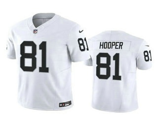 Men's Las Vegas Raiders #81 Austin Hooper White 2023 FUSE Stitched Jersey