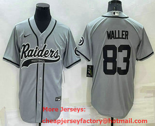 Men's Las Vegas Raiders #83 Darren Waller Grey Stitched MLB Cool Base Nike Baseball Jersey
