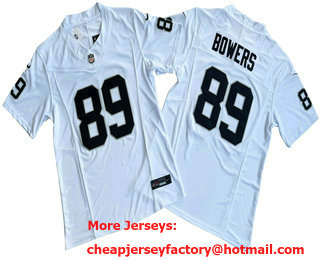 Men's Las Vegas Raiders #89 Brock Bowers White 2024 FUSE Vapor Limited Stitched Jersey