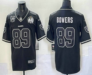 Men's Las Vegas Raiders #89 Brock Bowers lack Shadow Vapor Limited Stitched Jersey
