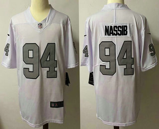 Men's Las Vegas Raiders #94 Carl Nassib White 2016 Color Rush Stitched NFL Nike Limited Jersey