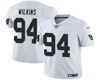 Men's Las Vegas Raiders #94 Christian Wilkins White Vapor Stitched Football Jersey