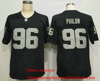 Men's Las Vegas Raiders #96 Darius Philon Black 2021 Vapor Untouchable Stitched NFL Nike Limited Jersey