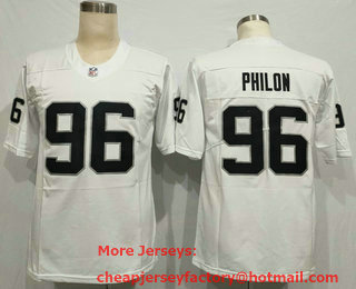 Men's Las Vegas Raiders #96 Darius Philon White 2021 Vapor Untouchable Stitched NFL Nike Limited Jersey