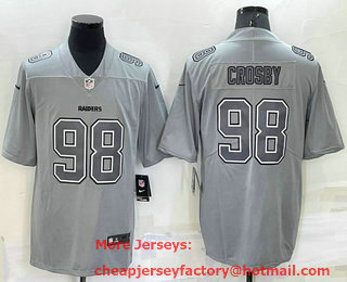 Men's Las Vegas Raiders #98 Maxx Crosby Grey Atmosphere Fashion 2022 Vapor Untouchable Stitched Limited Jersey