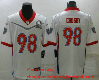 Men's Las Vegas Raiders #98 Maxx Crosby White 2022 Pro Bowl Vapor Untouchable Stitched Limited Jersey