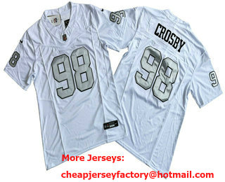 Men's Las Vegas Raiders #98 Maxx Crosby White 2023 FUSE Color Rush Vapor Limited Jersey