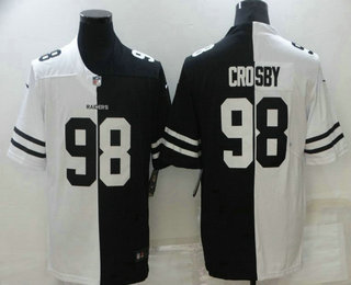 Men's Las Vegas Raiders #98 Maxx Crosby White Black Peaceful Coexisting 2020 Vapor Untouchable Stitched NFL Nike Limited Jersey