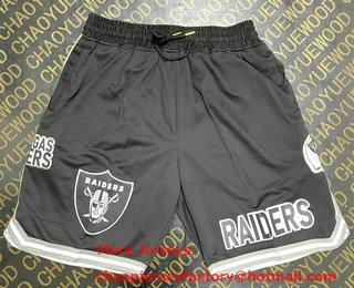 Men's Las Vegas Raiders Black 3 Pockets Stitched Shorts