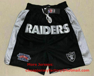 Men's Las Vegas Raiders Black Super Bowl Patch Just Don Shorts