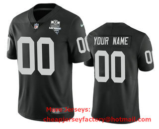 Men's Las Vegas Raiders Custom Black 2020 Inaugural Season Vapor Limited Jersey