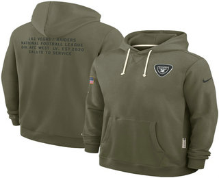 Men's Las Vegas Raiders Olive 2025 Salute to Service Pullover Hoodie