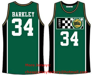 Men's Leeds High School #34 Charles Barkley Green Basketball Jersey