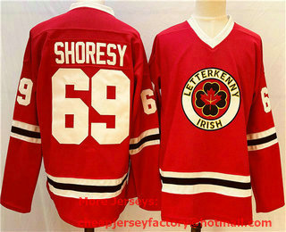 Men's Letterkenny Irish #69 Shoresy Red Hockey Jersey