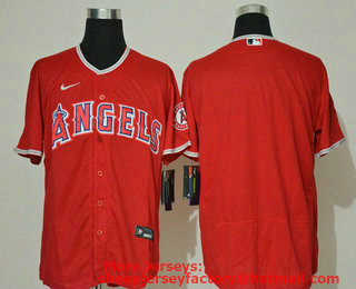 Men's Los Angeles Angels Blank Red Stitched MLB Flex Base Nike Jersey