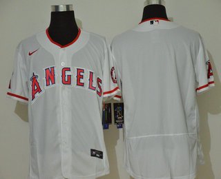 Men's Los Angeles Angels Blank White Stitched MLB Flex Base Nike Jersey