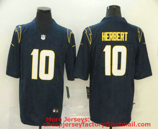 Men's Los Angeles Chargers #10 Justin Herbert Navy Blue 2020 NEW Vapor Untouchable Stitched NFL Nike Limited Jersey