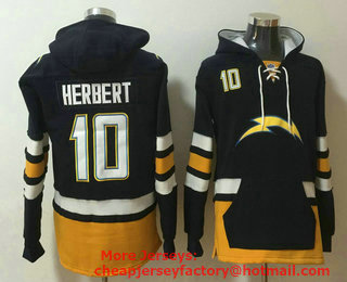 Men's Los Angeles Chargers #10 Justin Herbert Navy Blue NEW Navy Blue Pocket Stitched NFL Pullover Hoodie