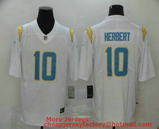 Men's Los Angeles Chargers #10 Justin Herbert White 2020 NEW Vapor Untouchable Stitched NFL Nike Limited Jersey