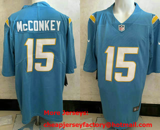Men's Los Angeles Chargers #15 Chargers Ladd McConkey Light Blue Vapor Stitched Limited Jersey