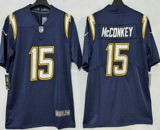Men's Los Angeles Chargers #15 Ladd McConkey Limited Navy Vapor Jersey