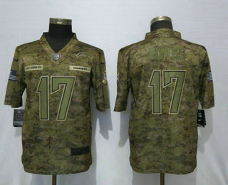 Men's Los Angeles Chargers #17 Philip Rivers Nike Camo 2018 Salute to Service Stitched NFL Limited Jersey