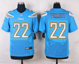 Men's Los Angeles Chargers #22 Jason Verrett Light Blue Alternate NFL Nike Elite Jersey
