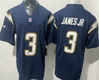 Men's Los Angeles Chargers #3 Derwin James Jr Limited Navy FUSE Vapor Jersey