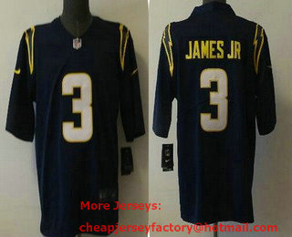Men's Los Angeles Chargers #3 Derwin James Jr Navy Blue 2022 NEW Vapor Untouchable Stitched NFL Nike Limited Jersey