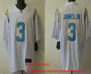 Men's Los Angeles Chargers #3 Derwin James Jr White 2022 Vapor Untouchable Stitched NFL Nike Limited Jersey