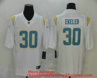 Men's Los Angeles Chargers #30 Austin Ekeler White 2020 NEW Vapor Untouchable Stitched NFL Nike Limited Jersey