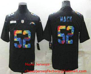 Men's Los Angeles Chargers #52 Khalil Mack Multi-Color Black 2020 NFL Crucial Catch Vapor Untouchable Nike Limited Jersey