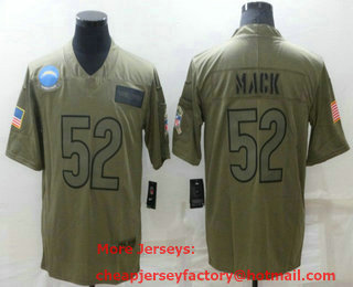 Men's Los Angeles Chargers #52 Khalil Mack NEW Olive 2019 Salute To Service Stitched NFL Nike Limited Jersey
