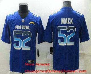 Men's Los Angeles Chargers #52 Khalil Mack Royal Blue 2019 Pro Bowl Vapor Untouchable Stitched NFL Nike Limited Jersey