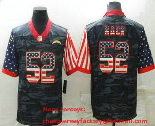 Men's Los Angeles Chargers #52 Khalil Mack USA Camo 2020 Salute To Service Stitched NFL Nike Limited Jersey