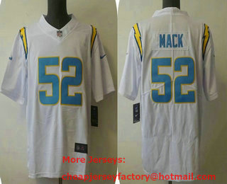 Men's Los Angeles Chargers #52 Khalil Mack White 2022 Vapor Untouchable Stitched NFL Nike Limited Jersey