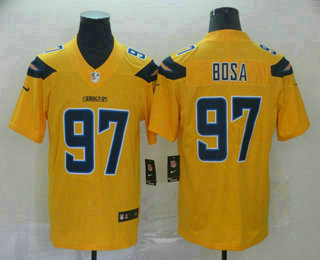 Men's Los Angeles Chargers #97 Joey Bosa Gold 2019 Inverted Legend Stitched NFL Nike Limited Jersey
