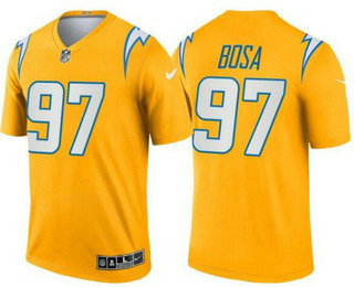 Men's Los Angeles Chargers #97 Joey Bosa Limited Yellow Inverted Vapor Jersey