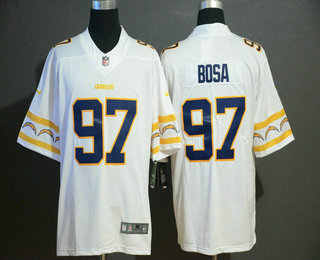 Men's Los Angeles Chargers #97 Joey Bosa White 2019 NEW Team Logo Vapor Untouchable Stitched NFL Nike Limited Jersey