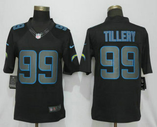 Men's Los Angeles Chargers #99 Jerry Tillery Black Impact NFL Nike Limited Jersey