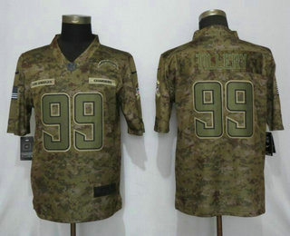 Men's Los Angeles Chargers #99 Jerry Tillery Nike Camo 2019 Salute to Service Stitched NFL Limited Jersey
