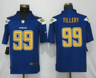 Men's Los Angeles Chargers #99 Jerry Tillery Royal Blue 2019 Color Rush Stitched NFL Nike Limited Jersey
