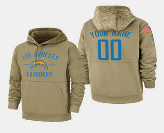 Men's Los Angeles Chargers Custom 2019 Salute to Service Sideline Therma Pullover Hoodie