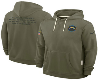 Men's Los Angeles Chargers Olive 2025 Salute to Service Pullover Hoodie
