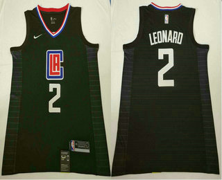 Men's Los Angeles Clippers #2 Kawhi Leonard Black 2019 Nike Swingman Stitched NBA Jersey