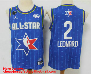 Men's Los Angeles Clippers #2 Kawhi Leonard Blue Jordan Brand 2020 All-Star Game Swingman Stitched NBA Jersey