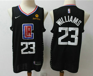 Men's Los Angeles Clippers #23 Lou Williams Black 2019 Nike Swingman Stitched NBA Jersey With The Sponsor Logo