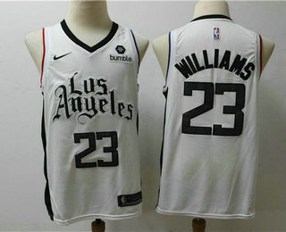 Men's Los Angeles Clippers #23 Lou Williams NEW White Nike 2020 Swingman City Edition Jersey